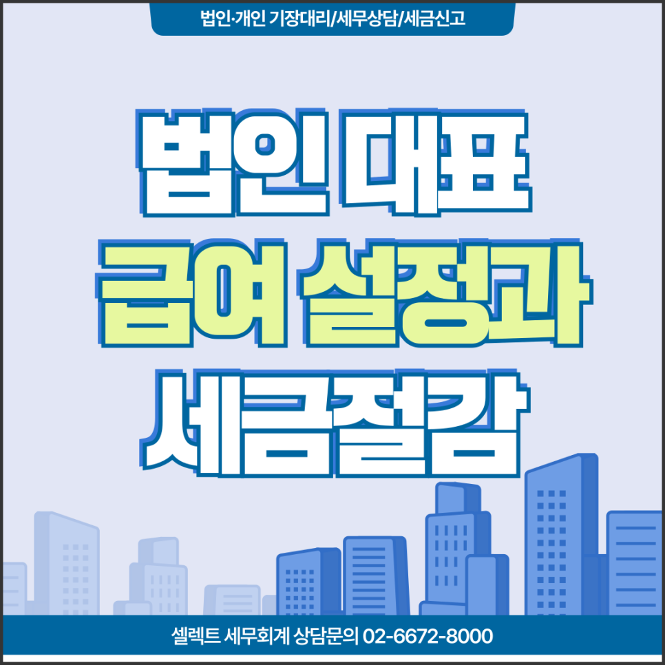 서초세무사 법인 대표이사 급여 설정 시 세금 절감 효과 극대화하는 법